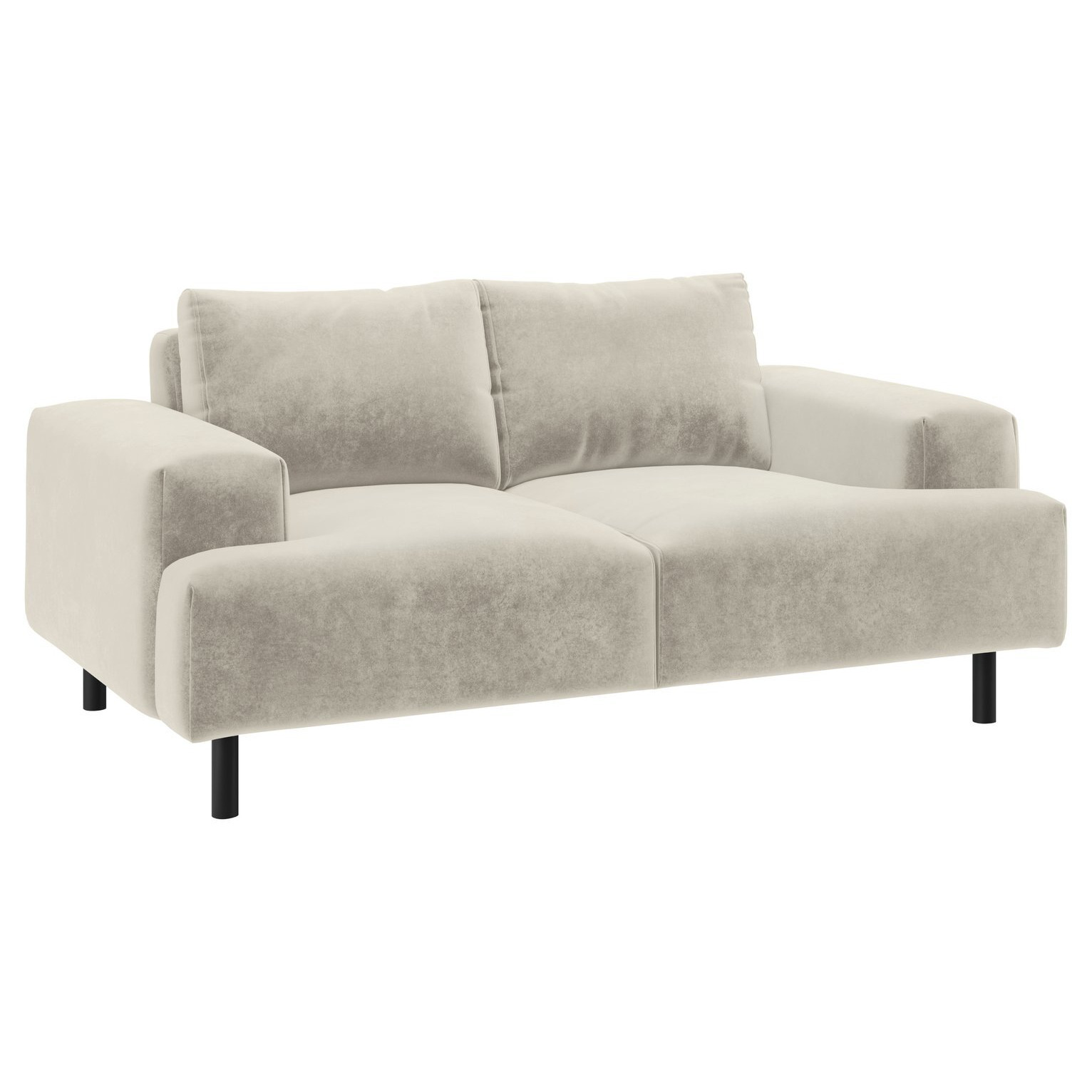 Habitat Julien Velvet 2 Seater Sofa Natural by Habitat