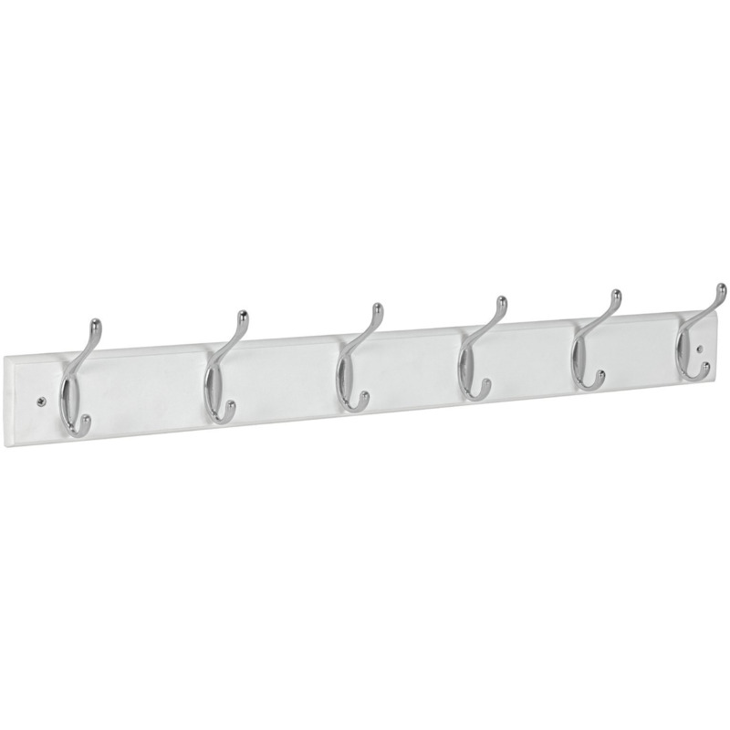 Habitat 6 Piece Double Chrome Coat Hooks White by Habitat