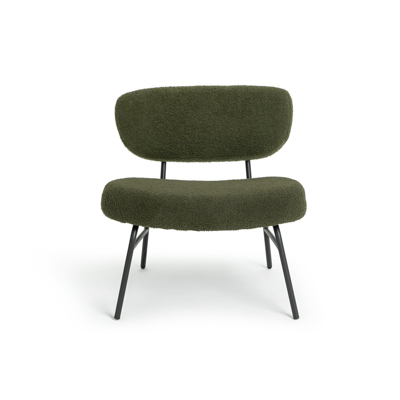 Habitat Cole Boucle Accent Chair - Khaki by Habitat | ufurnish.com