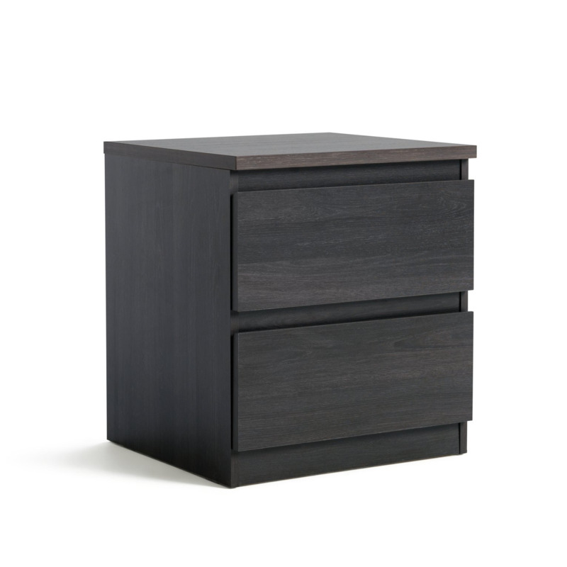 Habitat Jenson 2 Drawer Bedside Table Black Brown by Habitat
