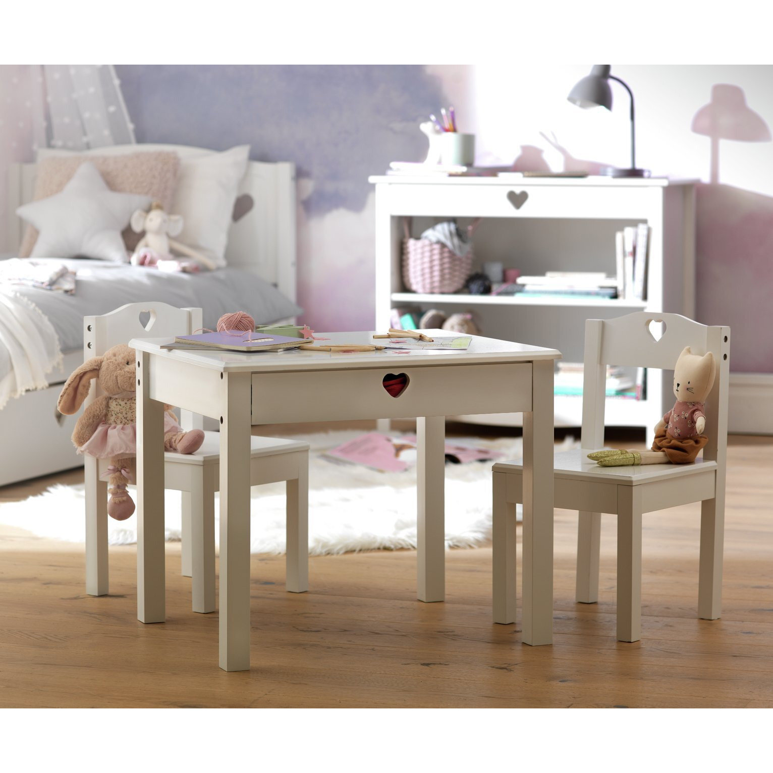 Habitat Mia Kids Table & 2 Chairs White by Habitat