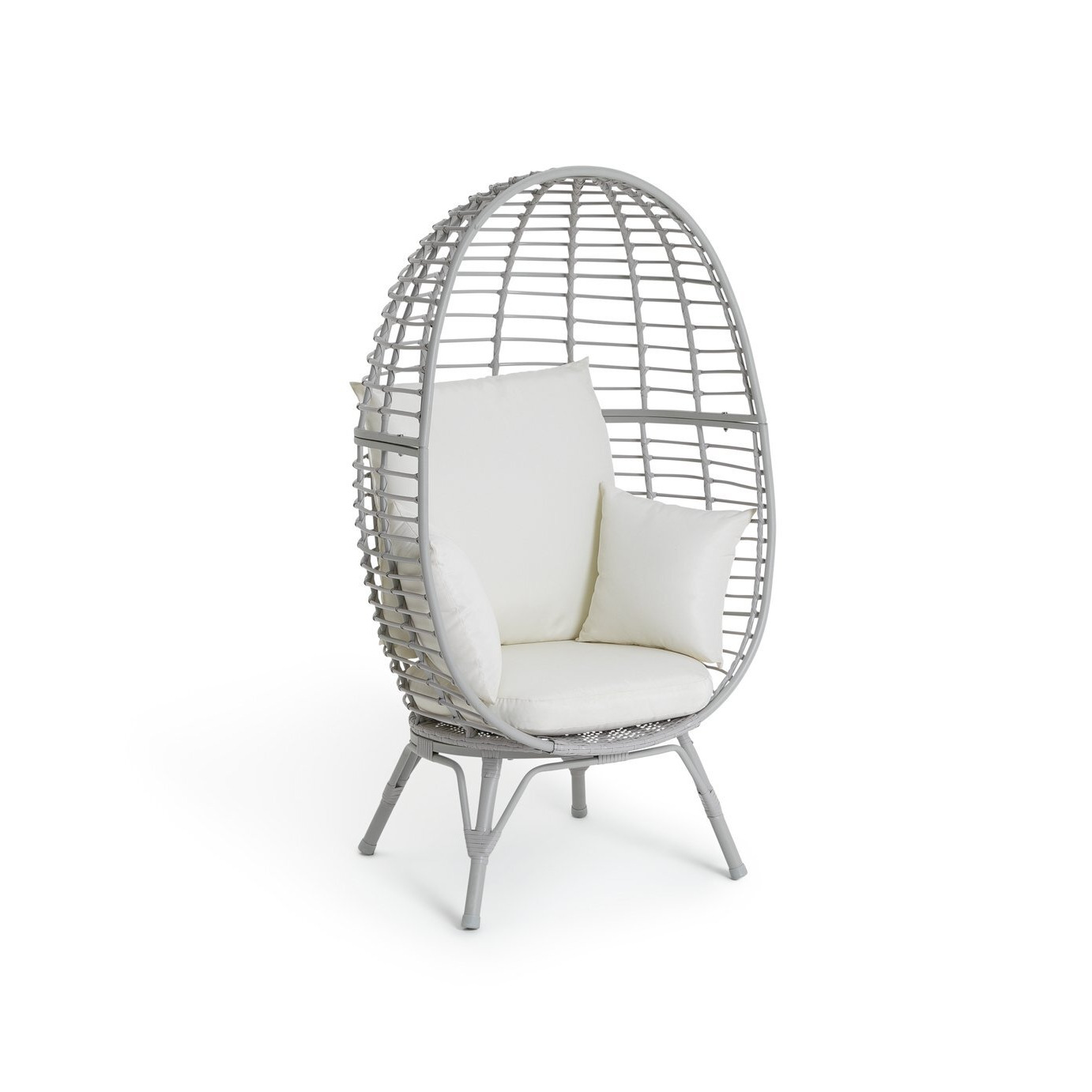 Habitat Kora Rattan Effect Garden Egg Chair Grey by Habitat