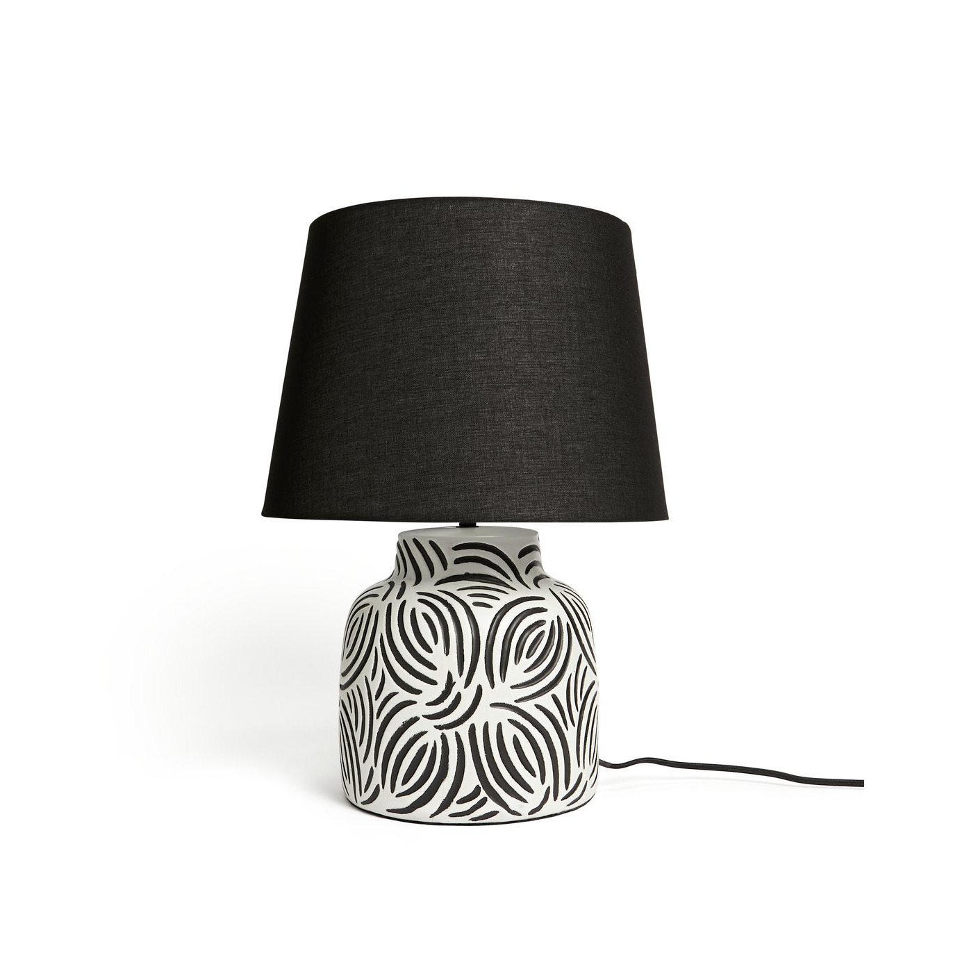 Habitat Lynx Brush Stroke Ceramic Table Lamp Black & White by Habitat