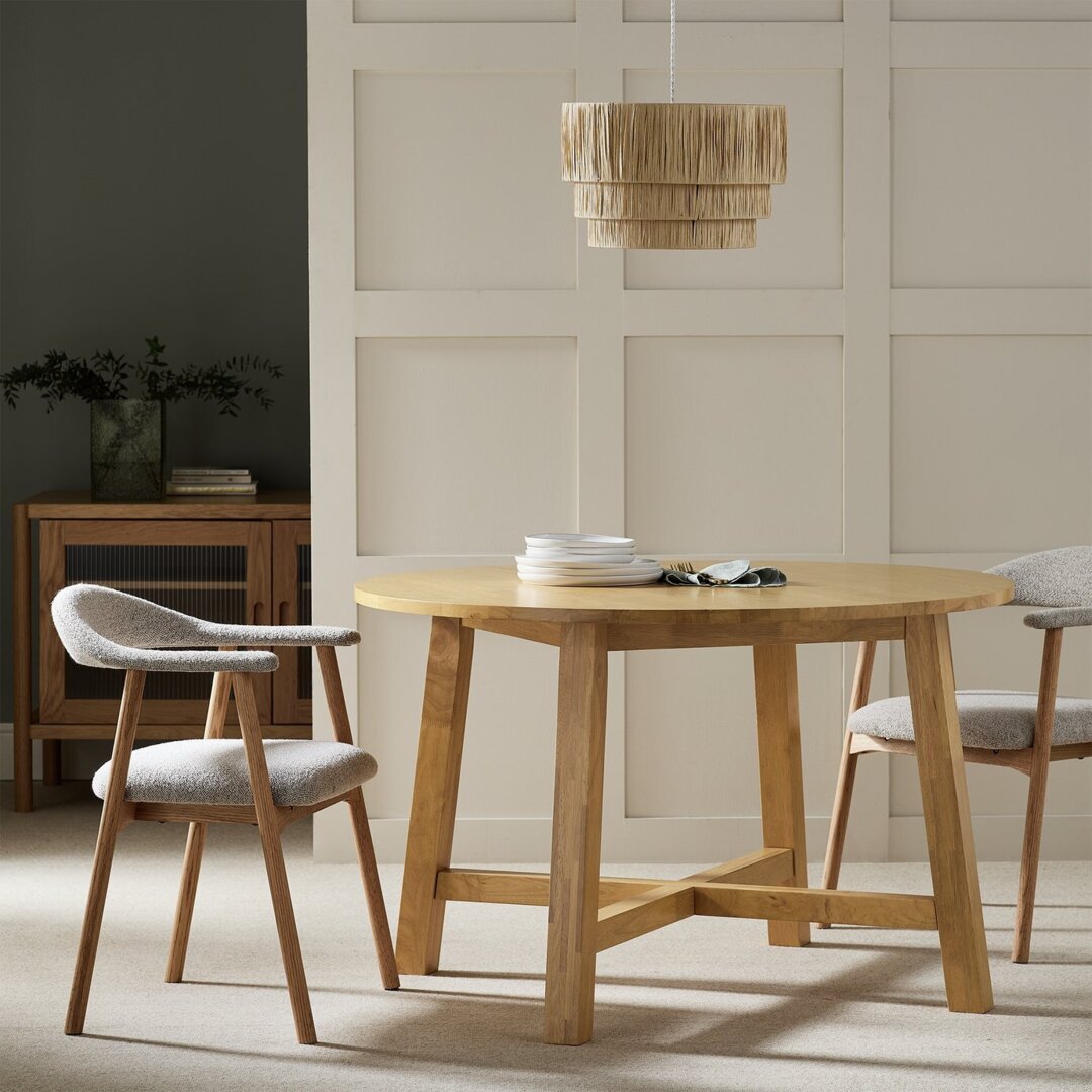 Habitat Trieste Round 4 Seater Dining Table - Oak by Habitat