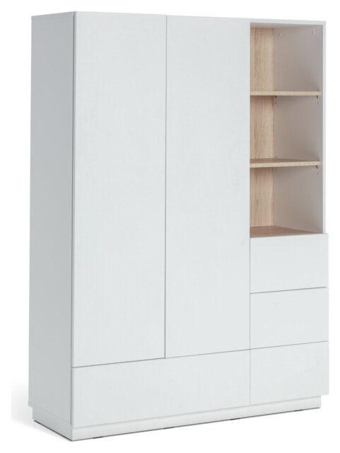 Habitat Skandi 2 Door 4 Drawer Open Wardrobe - White by Habitat | ufurnish.com