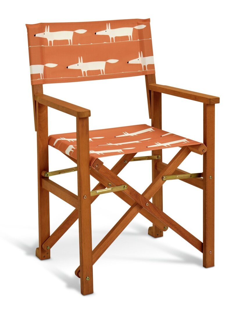Habitat x Scion Folding Wooden Garden Director Chair- Mr Fox by