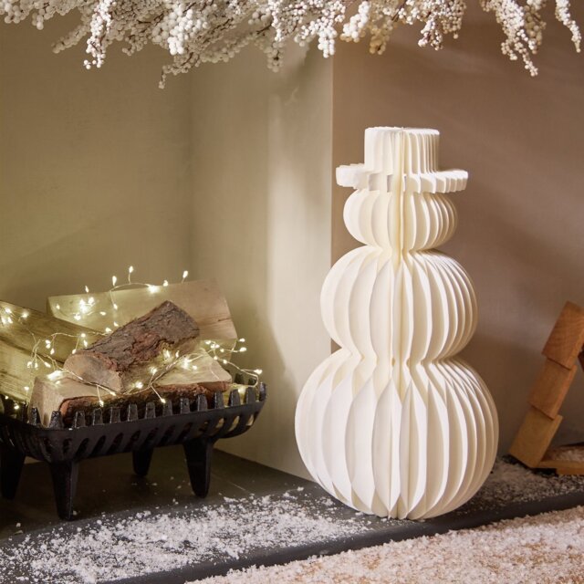 Habitat White Paper Honeycomb Snowman Christmas Decoration by Habitat ...