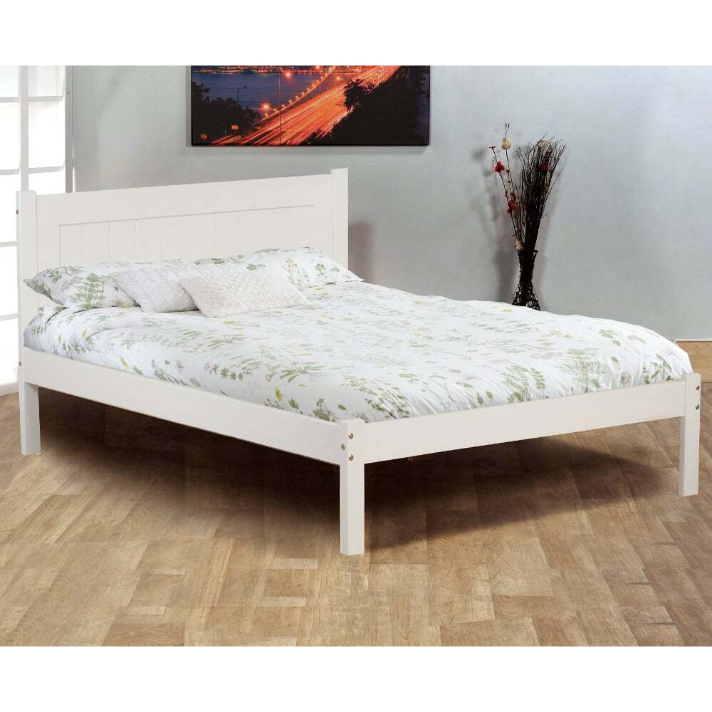 Clifton - King Size - White - Wooden - Low Foot-End Bed- 5ft - Happy ...