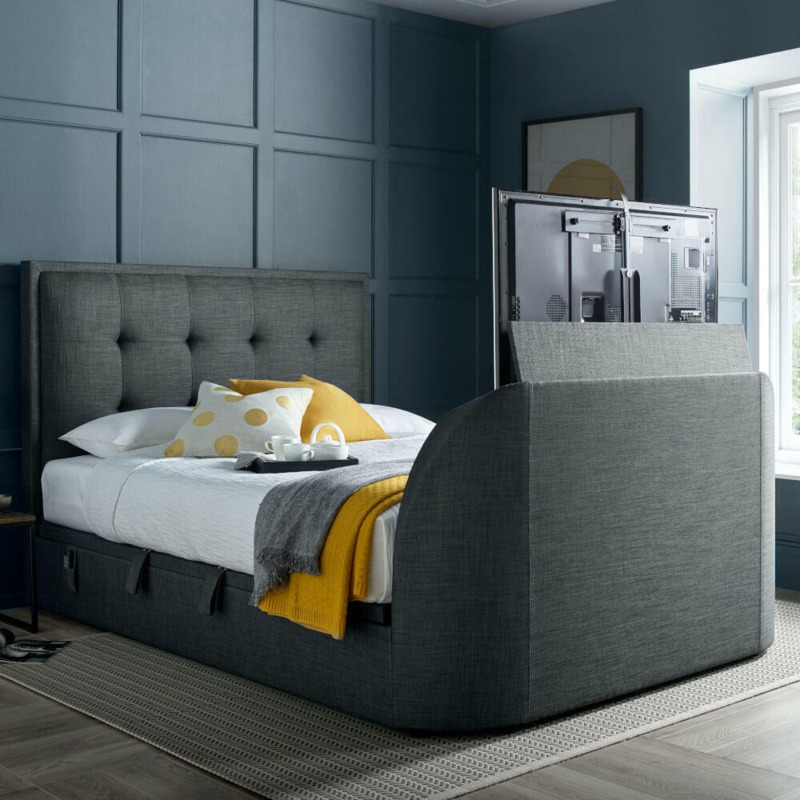 Simpson - King Size - Side-Opening Ottoman Storage Electric TV Bed ...