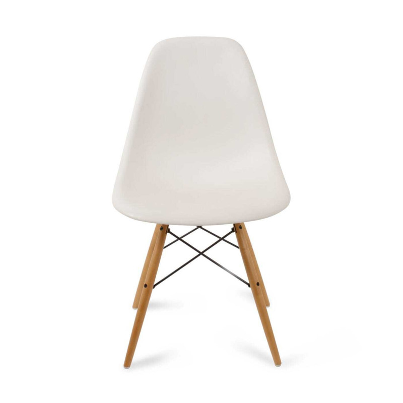 Vitra Eames DSW Side Chair New Height White Golden Maple Base by Heal's