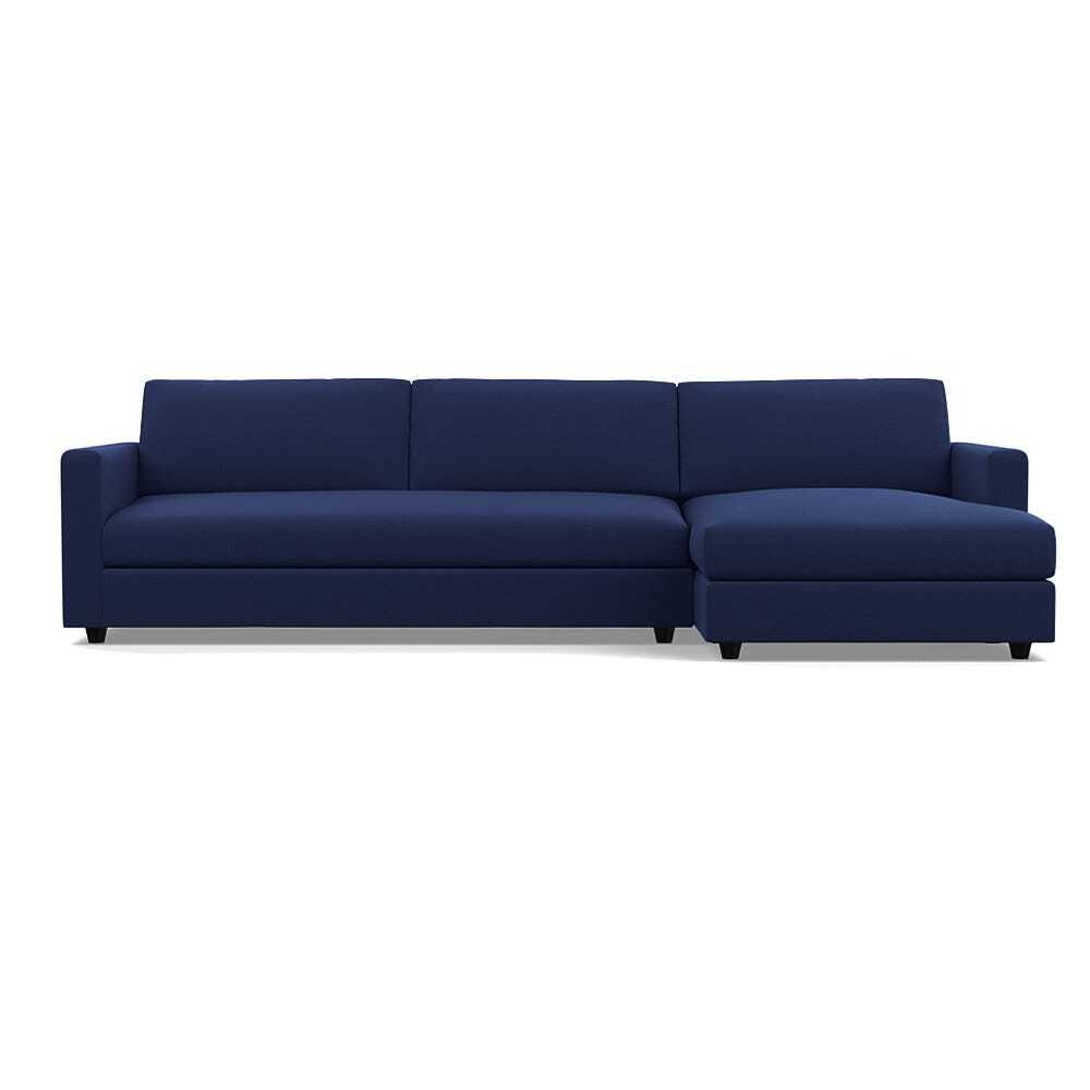 Heal's Nimbus II 4 Seater RHF Corner Sofa Melton Wool New Navy Black Feet Heal's UK Furniture