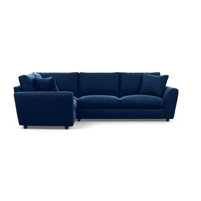 Heal's Snooze Left Hand Facing Corner Sofa Velvet Midnight Black Feet