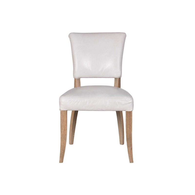 Timothy Oulton Mimi Dining Chair Vintage Bianco Leather Weathered Oak