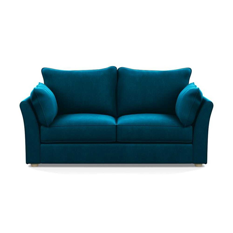 Heal's Tailor 3 Seater Sofa Velvet Teal Natural Beech Feet Heal's UK