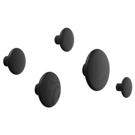 Muuto The Dots Set of 5 Coat Hooks Black - Heal's UK Furniture