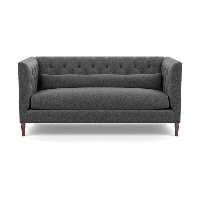 Heal's Balmoral 3 Seater Sofa Melton Wool Granite Stained Oak Feet