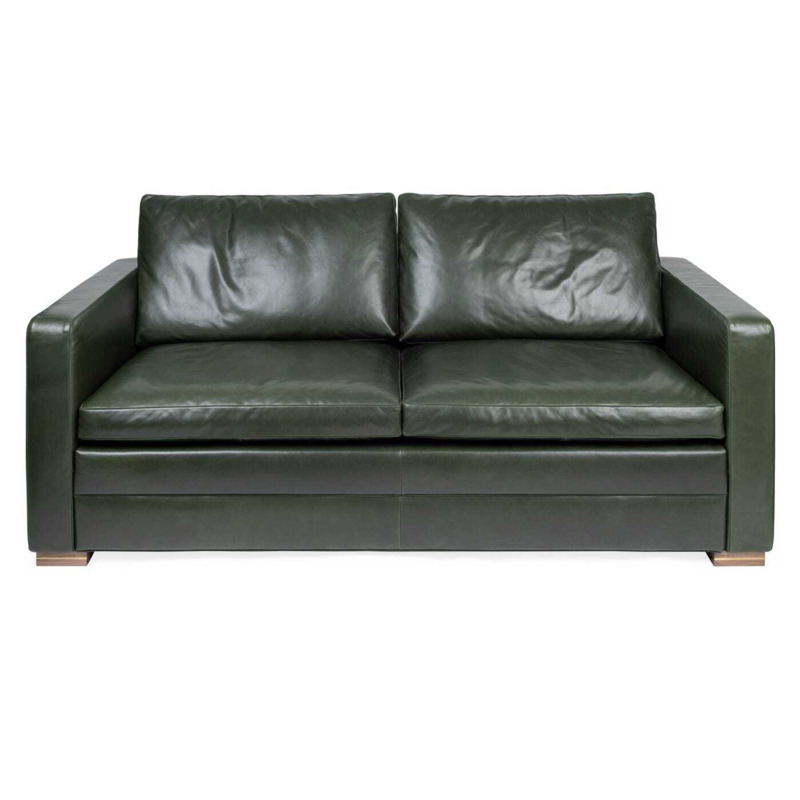 Heal's Palermo 3 Seater Sofa Leather Grain Dark Brown 068 Black Feet