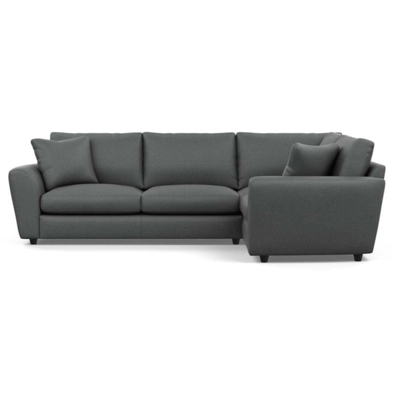 Heal's Snooze Right Hand Facing Corner Sofa Brushed Cotton Oat Black
