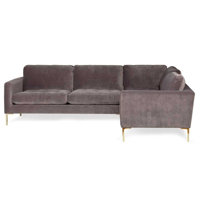 Heal's Eton Right Hand Facing Corner Sofa Smart Luxe Velvet Midnight