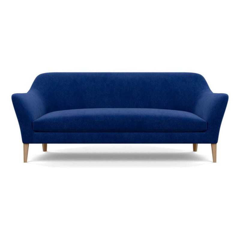 Heal's Wallis 4 Seater Sofa Smart Luxe Velvet Azure Tinted Ash Feet