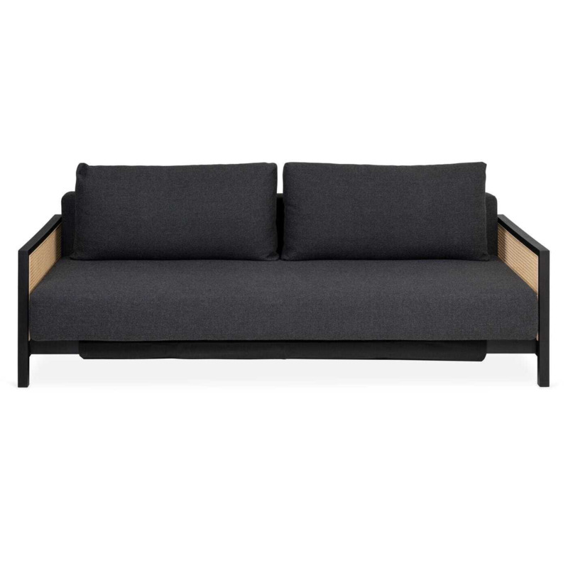 Heal's Cane Sofa Bed Dessin Dark Grey Heal's UK Bedroom Furniture by