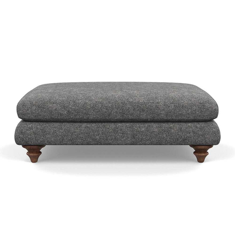 Heal's Hampstead Large Footstool Melton Wool Shale Chestnut Stain