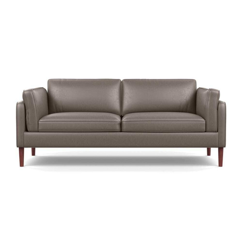 Heal's Sonno 3 Seater Sofa Linea Leather White 634 Walnut Feet Heal's