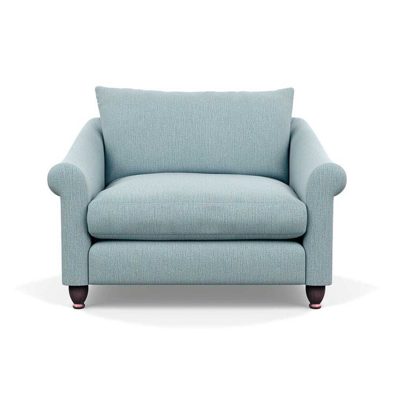 Heal's Devon Loveseat Smart Linen Mix Duck Egg Walnut Stained Feet by Heal's