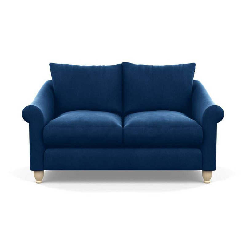 Heal's Devon 2 Seater Sofa Velvet Petrol Natural Feet Heal's UK