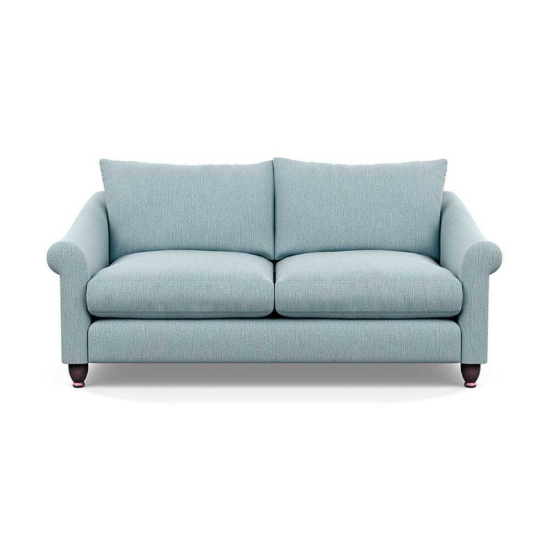 Heal's Devon 3 Seater Sofa Smart Linen Mix Duck Egg Walnut Stained Feet by Heal's