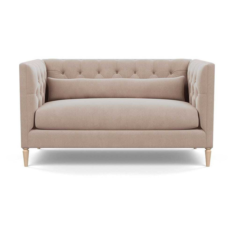 Heal's Balmoral 2 Seater Sofa Smart Velvet Pebble Natural Oak Feet
