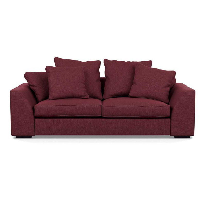 Heal's Cumulus 4 Seater Sofa Smart Linen Mix Maroon Black Feet Heal's
