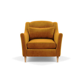 Heal's Somerset Armchair Smart Luxe Velvet Cognac Natural Ash - Heal's UK Furniture