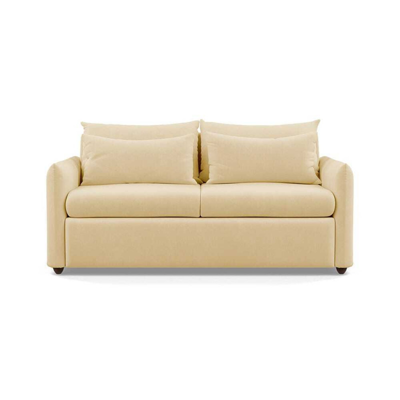 Heal's Pillow 3 Seater Sofa Bed Smart Luxe Velvet Biscuit Chestnut