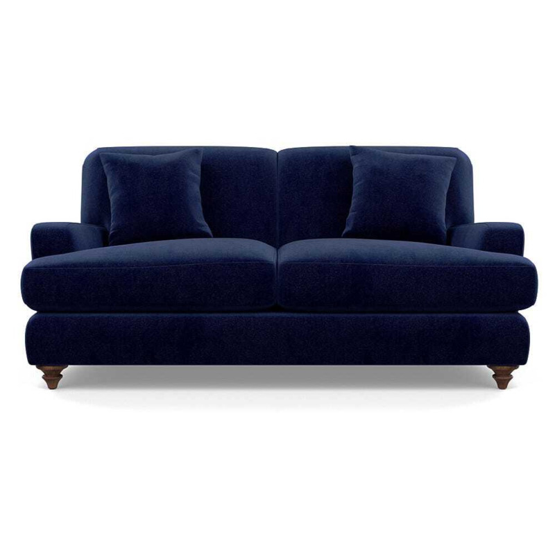 Heal's Hampstead 3 Seater Sofa Smart Luxe Velvet Midnight Chestnut Stain Feet Heal's UK
