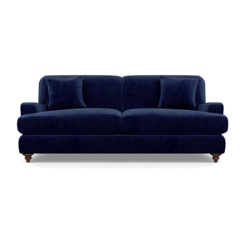 Heal's Hampstead 4 Seater Sofa Smart Luxe Velvet Midnight Chestnut
