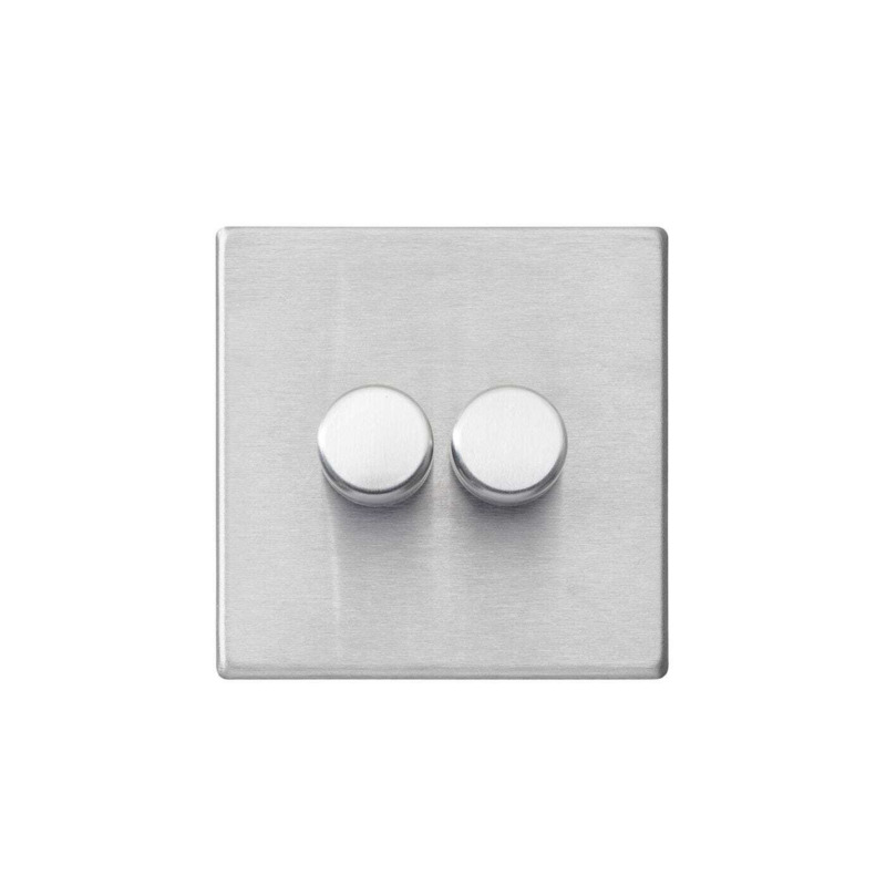 Heal's + Hamilton Double LED Dimmer Switch Satin Stainless Steel Heal