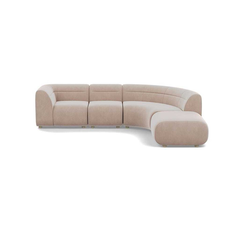 Heal's Lilli Right Hand Facing Curved Corner Sofa Smart Velvet Pebble