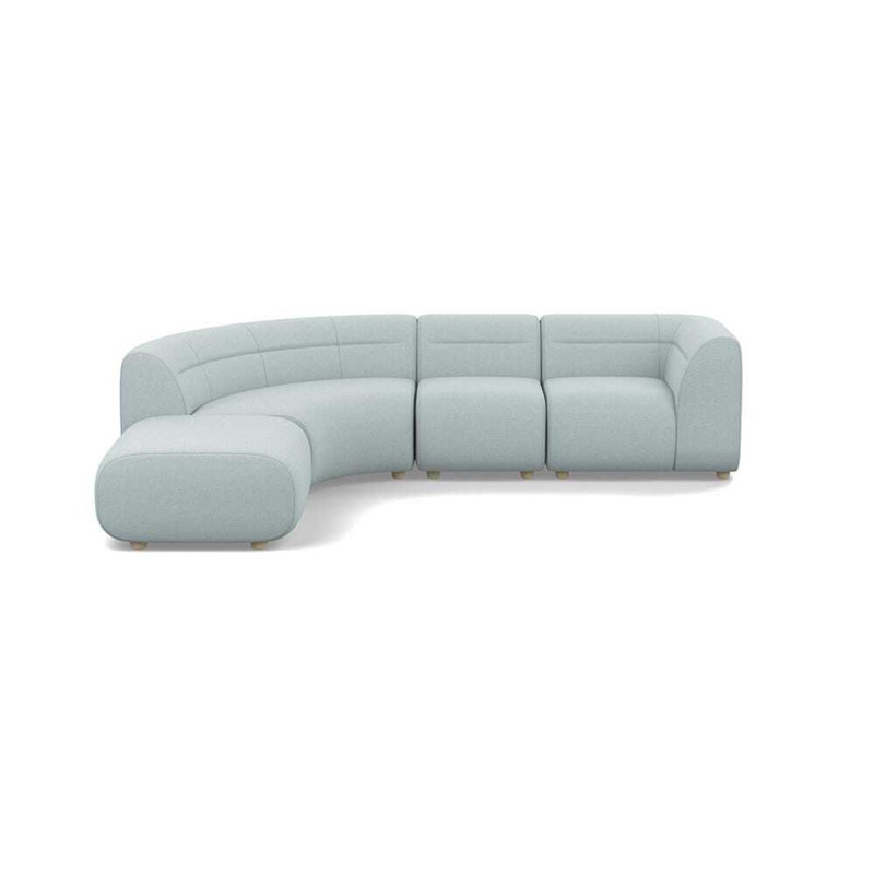 Heal's Lilli Left Hand Facing Curved Corner Sofa Brushed Cotton Mist
