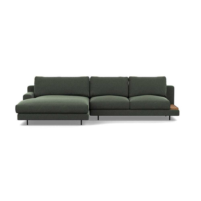 Heal's Orso Left Hand Facing Corner Sofa With Tray Low Back Boucle Fern