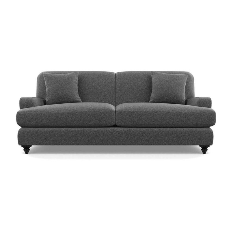 Heal's Hampstead 4 Seater Sofa Melton Wool Granite Black Painted Oak