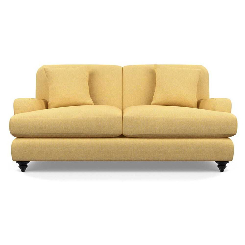 Heal's Hampstead 3 Seater Sofa Tejo Ochre Black Painted Oak Feet Heal