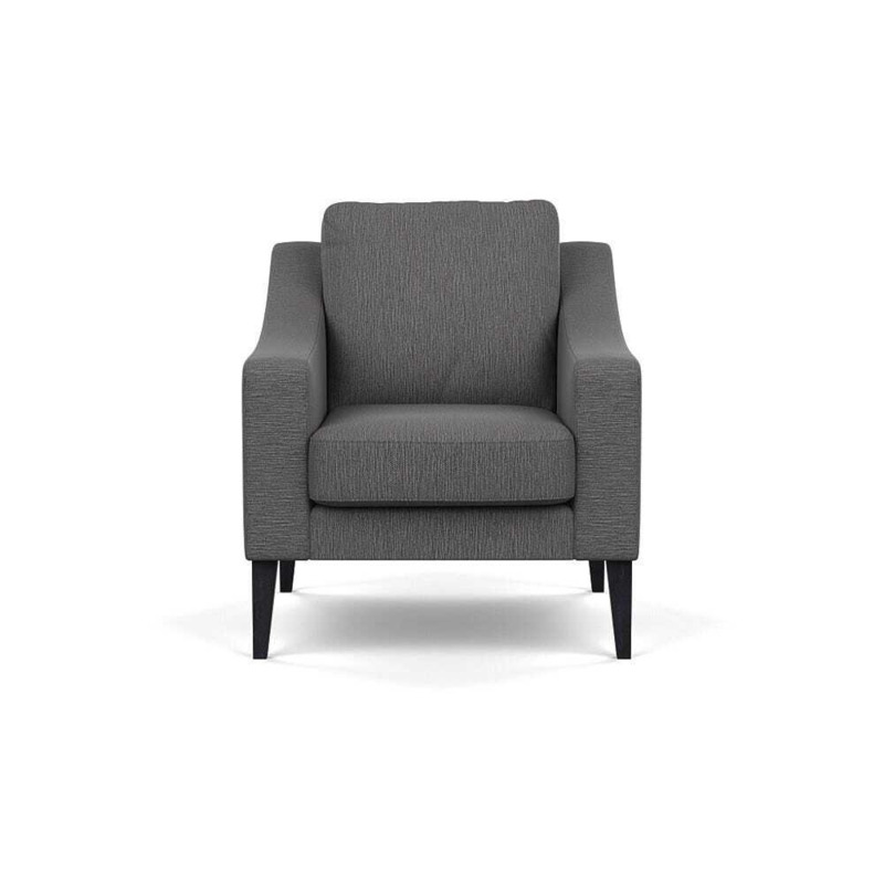 Heal's Richmond Armchair Smart Linen Mix Grey Black Feet Heal's UK
