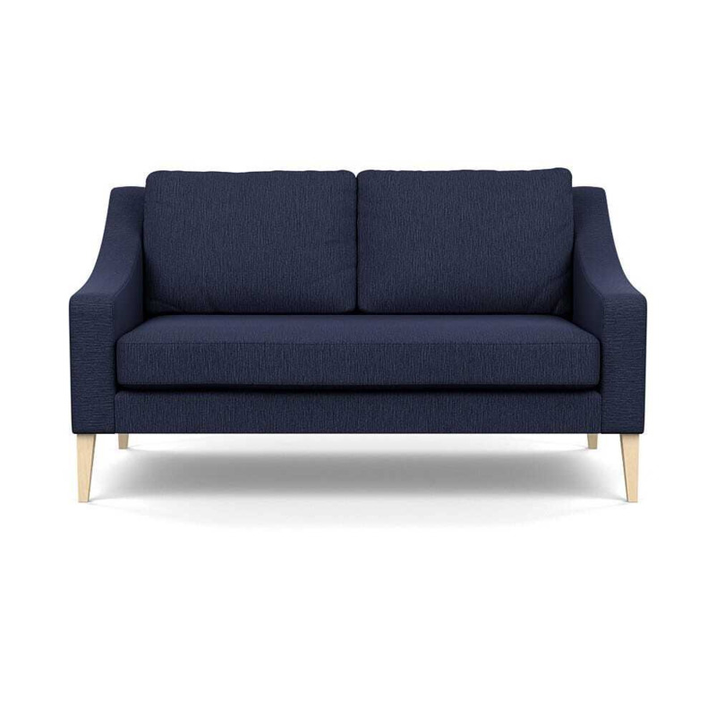 Heal's Richmond 2 Seater Sofa Smart Linen Mix Navy Natural Ash Feet Heal's UK Furniture by