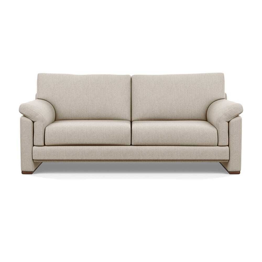 Heal's Paris II 3 Seater Sofa Broad Weave Putty Walnut Stained Feet by ...