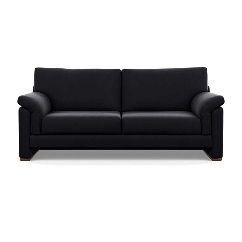 Heal's Paris II 3 Seater Sofa Velvet Black Walnut Feet Heal's UK Furniture by Heal's