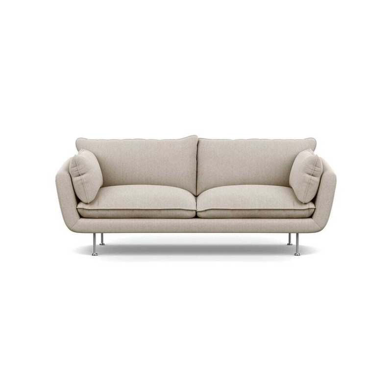 Heal's Allora 3 Seater Sofa Broad Weave Putty Stainless Steel Feet