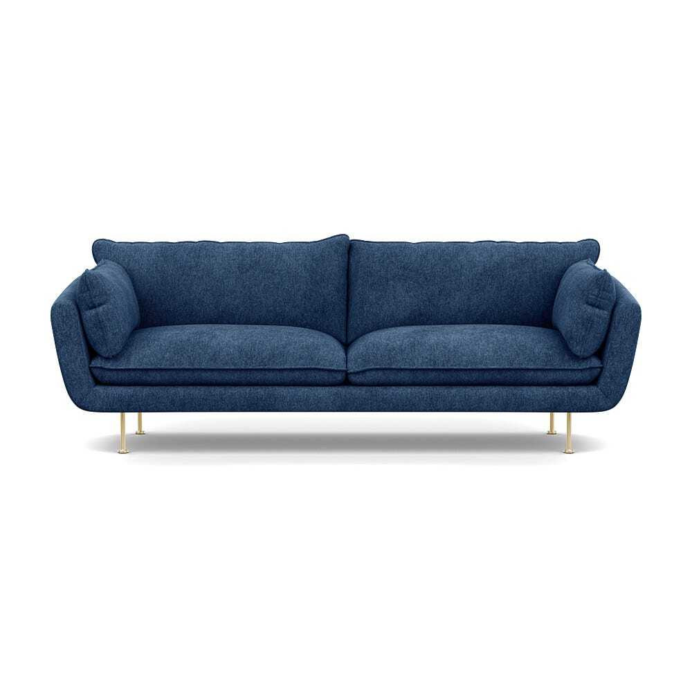 Heal's Allora 4 Seater Sofa Broad Weave Lagoon Brass Feet Heal's UK