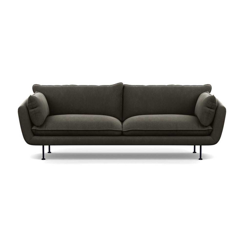 Heal's Allora 4 Seater Sofa Velvet Charcoal Black Feet Heal's UK Furniture by Heal's