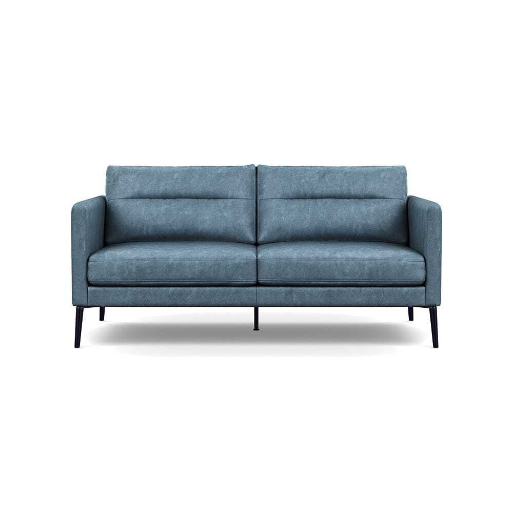 Heal's Altamura 2 Seater Sofa Old England Leather Blue Black Feet by